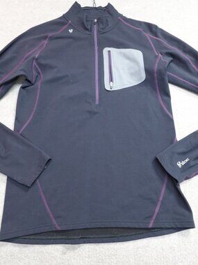 Stoic Mens Sweater Medium Blue Collared Performance